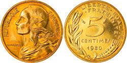 World Coins - Coin, France, Marianne, 5 Centimes, 1980, Paris, FDC,