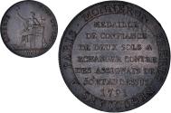 World Coins - Coin, France, Monneron, 2 Sols, 1791, , Bronze, KM:Tn23