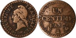 World Coins - France, 1 Centime, Dupré, AN 7, Paris, Copper, , Gadoury:76