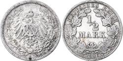 World Coins - GERMANY - EMPIRE, 1/2 Mark, 1906, Berlin, Silver, , KM:17