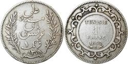 World Coins - Coin, Tunisia, Ali Bey, Franc, 1892, Paris, , Silver, KM:224