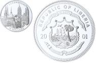 World Coins - Liberia, 20 Dollars, Luxembourg, 2001, Proof, Silver,