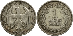 World Coins - GERMANY, WEIMAR REPUBLIC, Mark, 1925, Berlin, , Silver, KM:42