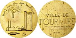 World Coins - France, Medal, La Ville de Fourmies à Pierre Mauroy, 1982, Gilt Bronze,