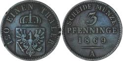 World Coins - Coin, German States, PRUSSIA, Wilhelm I, 3 Pfennig, 1869, , Copper