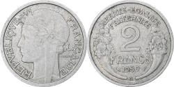 World Coins - France, 2 Francs, Morlon, 1950, Beaumont-Le-Roger, Aluminum,