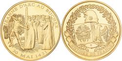 World Coins - France, Medal, Histoire de France, Jeanne d'Arc au Bucher, Copper Gilt,