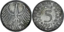 World Coins - Coin, GERMANY - FEDERAL REPUBLIC, 5 Mark, 1951, Karlsruhe, , Silver