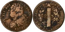 World Coins - France, Louis XVI, 2 sols Français, 1792 / AN 4, Strasbourg, Copper,