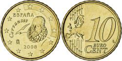 World Coins - Spain, 10 Euro Cent, 2008, Madrid, , Brass, KM:1070