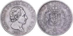 World Coins - Italian States, SARDINIA, Carlo Felice, 5 Lire, 1830, Genoa, Silver,