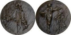 World Coins - France, Medal, Watteau A., Peintre Galant du Rococo Européen, 1969, Bronze