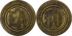 World Coins - France, 50 Centimes, EA, Brass,