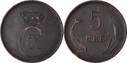 World Coins - Coin, Denmark, Christian IX, 5 Öre, 1874, Copenhagen, , Bronze