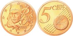 World Coins - France, 5 Euro Cent, 2000, Proof, , Copper Plated Steel, KM:1284