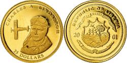 World Coins - Liberia, 25 Dollars, Charles A Lindbergh, 2001, , Gold
