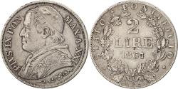 World Coins - Coin, ITALIAN STATES, PAPAL STATES, Pius IX, 2 Lire, 1867, Rome,
