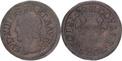 World Coins - Coin, France, Louis XIII, Double Tournois, 1642, La Rochelle, , Copper