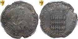 World Coins - Monaco, Honore II, 3 Sols, Pezetta, 1648, Monaco, Billon, PCGS, Environmental