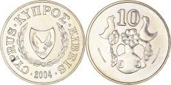 World Coins - Coin, Cyprus, 10 Cents, 2004, , Nickel-brass, KM:56.3