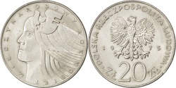 World Coins - POLAND, 20 Zlotych, 1975, Warsaw, KM #75, , Copper-Nickel, 29, 10.16