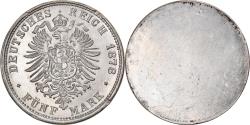World Coins - Kingdom of Bavaria, Ludwig II, 5 Mark, 1878, Uniface Reverse Die Trial, Tin