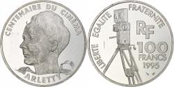 World Coins - France, 100 Francs, Arletty, 1995, Monnaie de Paris, BE, Silver,