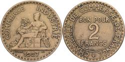 World Coins - France, 2 Francs, Chambre de commerce, 1927, Paris, Aluminum-Bronze,