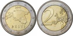 World Coins - Estonia, 2 Euro, Map of Estonia, 2011, Bi-Metallic,