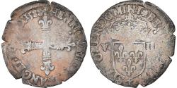 World Coins - Coin, France, Henri III, 1/8 Ecu, 1588, Nantes, , Silver, Sombart:4664