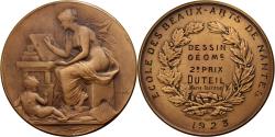 World Coins - France, Medal, Ecole des Beaux-Arts de Nantes, 1923, Bronze, Pillet,