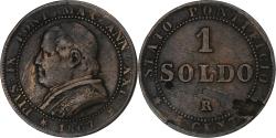 World Coins - Papal States, Pius IX, Soldo, 1867, Rome, Copper,
