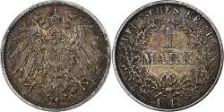 World Coins - Coin, GERMANY - EMPIRE, Wilhelm II, Mark, 1914, Karlsruhe, , Silver, KM:14