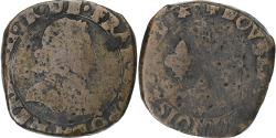 World Coins - France, Henri III, Double Tournois, 1588, Toulouse, Copper,