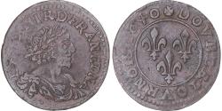 World Coins - Coin, France, Louis XIII, Double tournois, buste laurée et drapé, Double