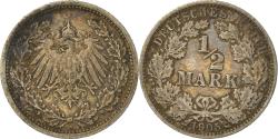 World Coins - Coin, GERMANY - EMPIRE, 1/2 Mark, 1905, Berlin, , Silver, KM:17