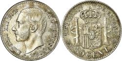 World Coins - Coin, Spain, Alfonso XII, 50 Centimos, 1880, , Silver, KM:685
