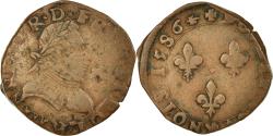 World Coins - Coin, France, Henri III, Double Tournois, 1586, La Rochelle, , Copper