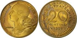 World Coins - France, 20 Centimes, Marianne, 1998, MDP, Proof, Aluminum-Bronze,