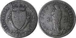 World Coins - Italy, Republic of Genoa, 2 Soldi, 1814, Genoa, , Billon, KM:282.1