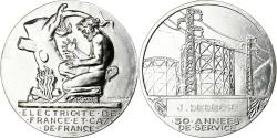 World Coins - France, Medal, Électricité de France et gaz de France, Silvered bronze