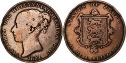 World Coins - Jersey, Victoria, 1/13 Shilling, 1851, Heaton, Copper, , KM:3