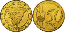 World Coins - Slovenia, 50 Euro Cent, Fantasy euro patterns, Essai-Trial, Proof, Brass