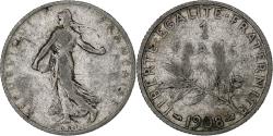 World Coins - France, Franc, Semeuse, 1908, Paris, Silver, , Gadoury:467, KM:844.1