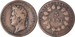 World Coins - Coin, FRENCH COLONIES, Louis - Philippe, 5 Centimes, 1841, Paris,