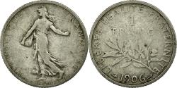 World Coins - Coin, France, Semeuse, Franc, 1906, Paris, , Silver, KM:844.1