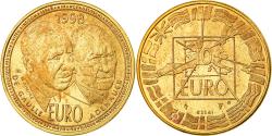 World Coins - France, Medal, De Gaulle-Adenauer, Politics, Society, War, 1998,