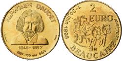 World Coins - France, 2 Euro, Beaucaire - Alphonse Daudet, 1998,
