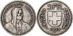 World Coins - Coin, Switzerland, 5 Francs, 1933, Bern, , Silver, KM:40