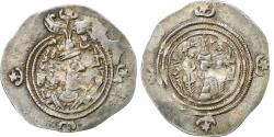 Ancient Coins - Khusrau II, Drachm, 592-593, Uncertain mint, Silver,